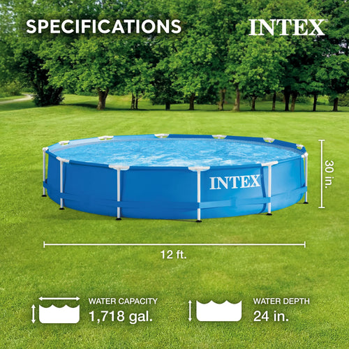 12' x 30'' Metal Frame Above Ground Swimming Pool with Filter Pump C2982