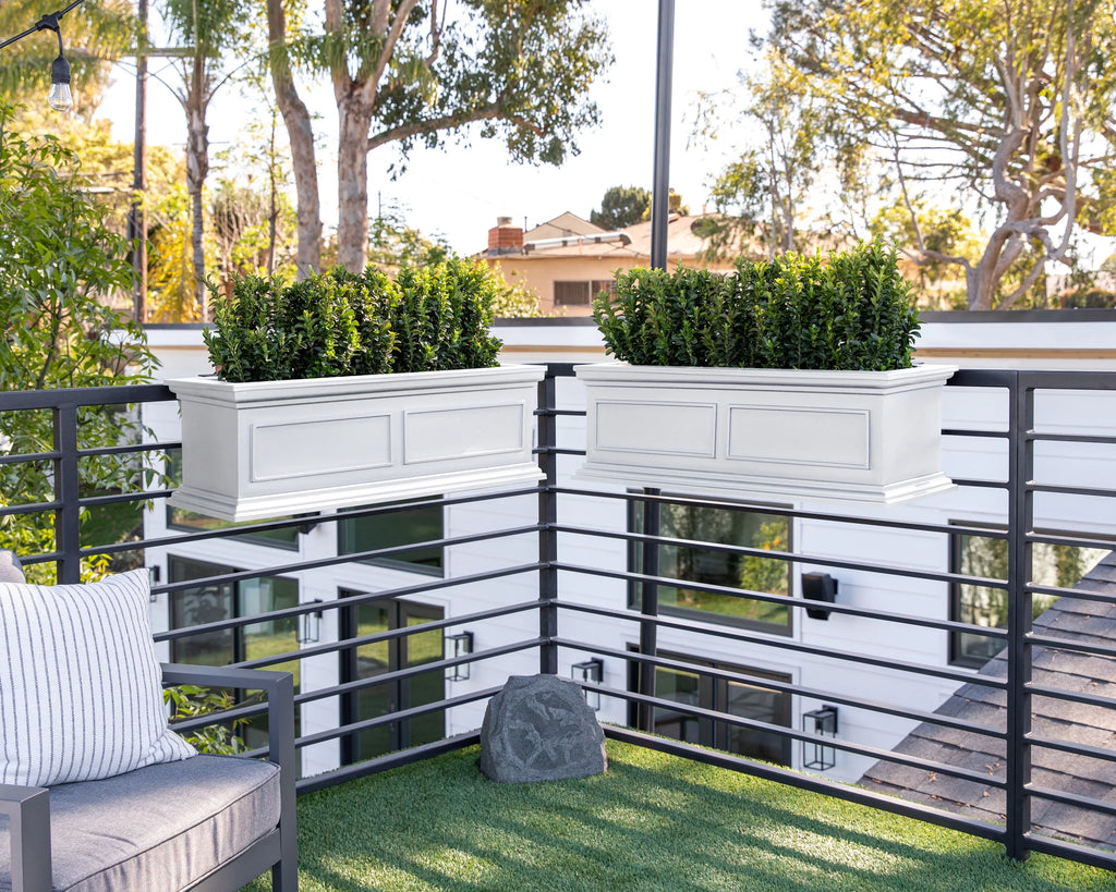 White 36" Railing Window Box Planter R973