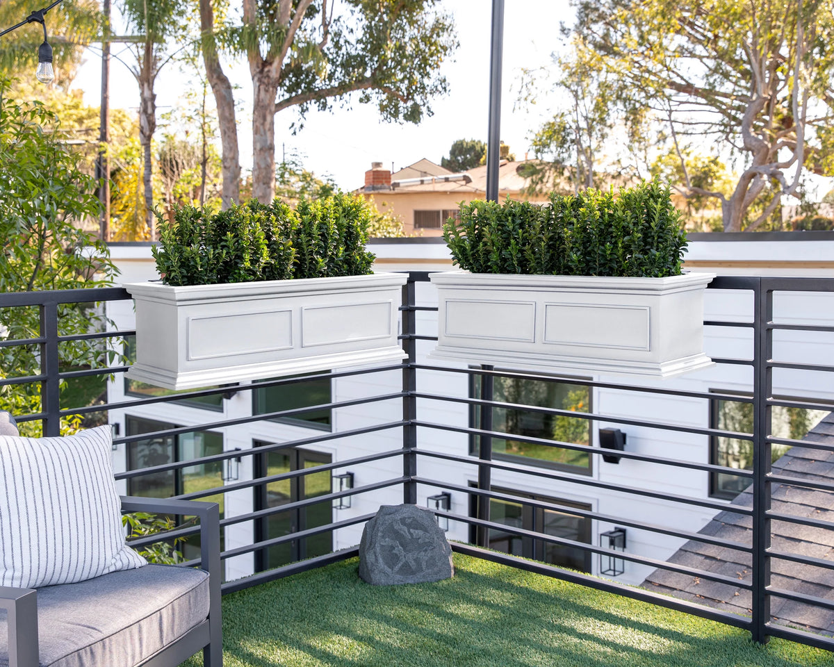 White 36" Railing Window Box Planter R973