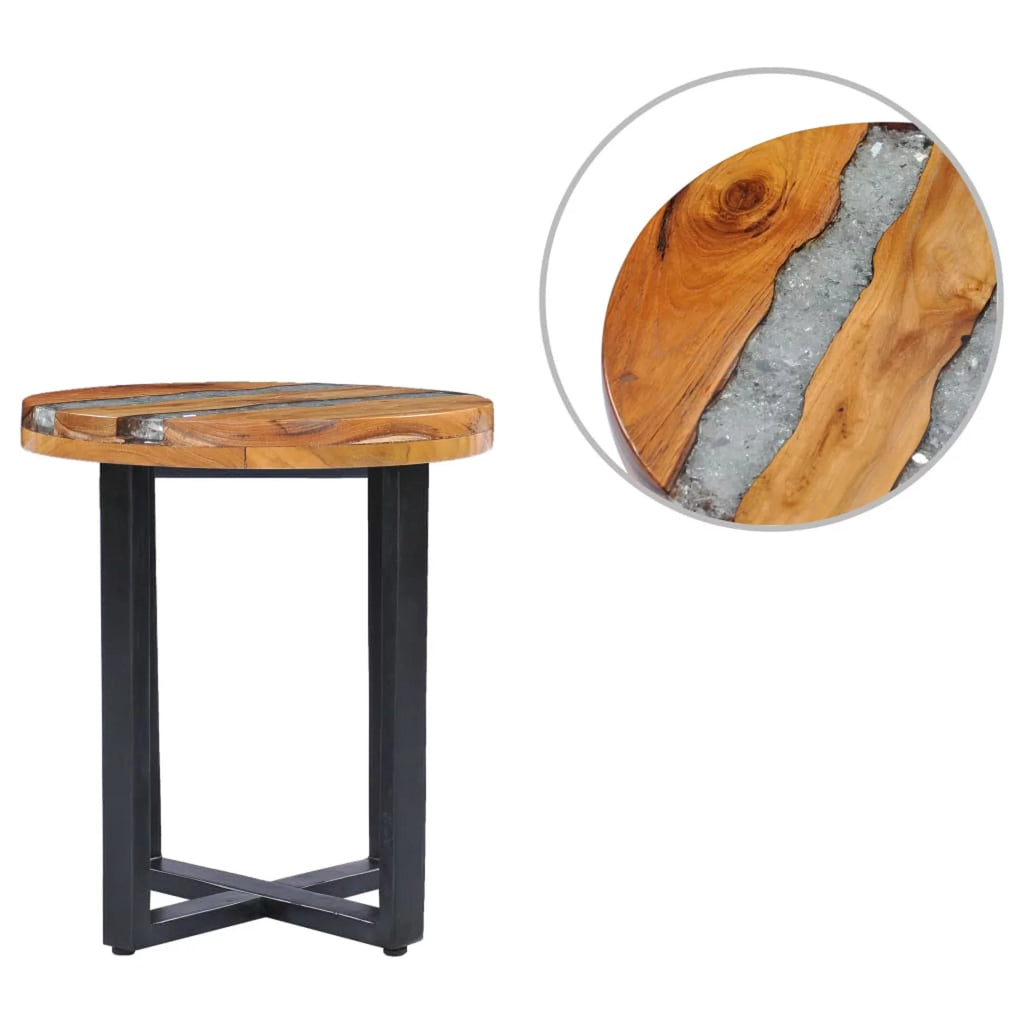 Solid Teak Wood and Polyresin Coffee Table O734029