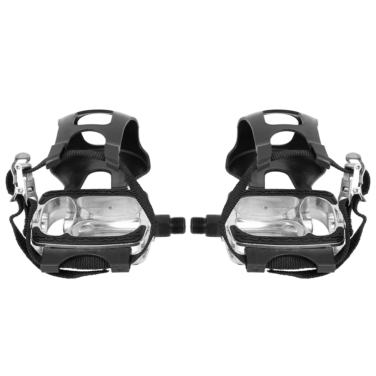 9/16'' Platform Bicycle Pedals with Toe Clip Foot Straps Y504119