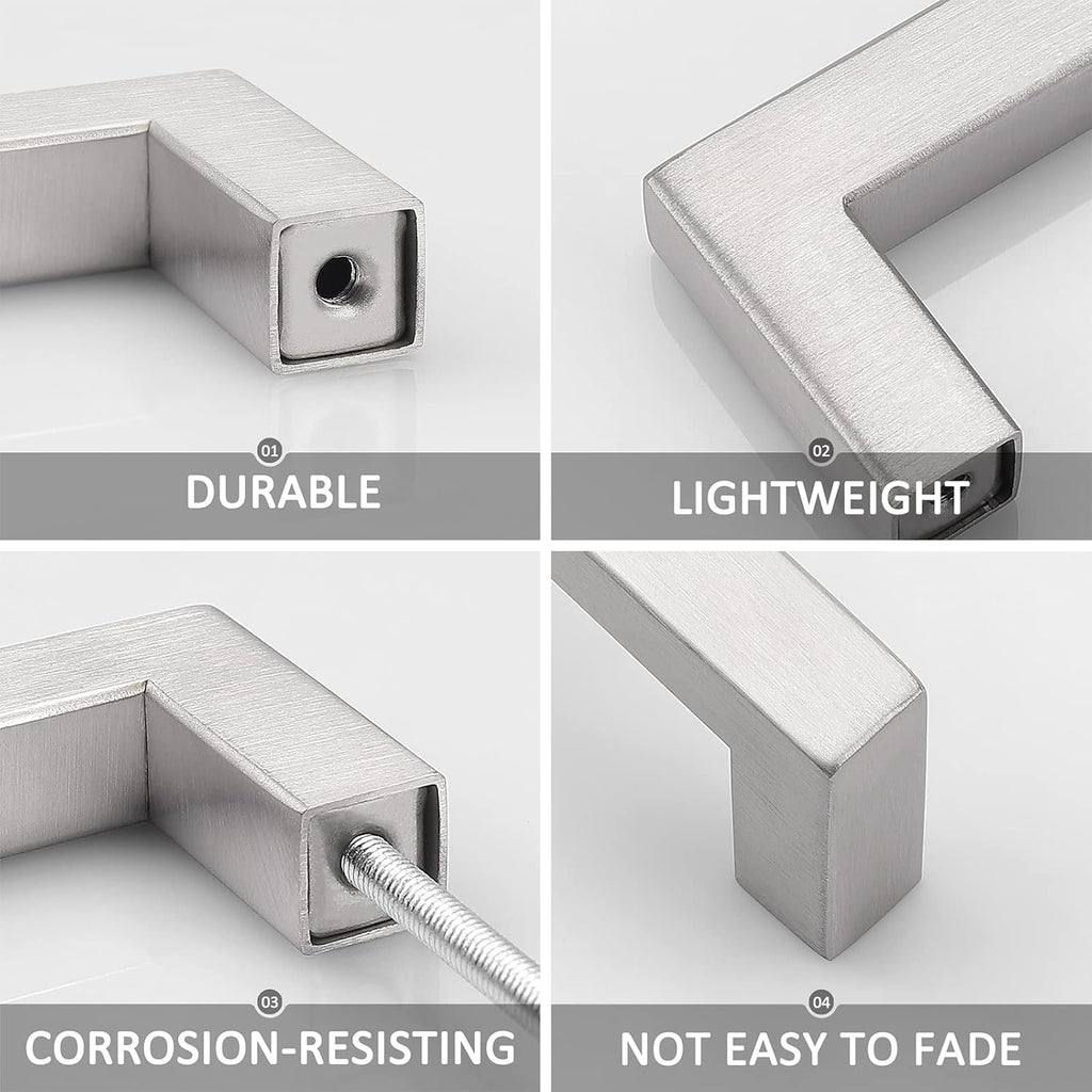 30 Pack Stainless Steel Square Corner Kitchen Cabinet Door Handles P19986