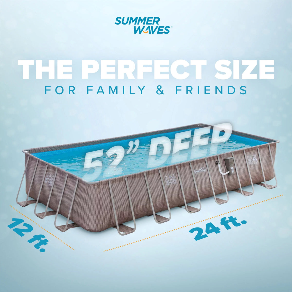 24 x 12 x 4.5' Rectangle Above Ground Frame Swimming Pool Set Z220085