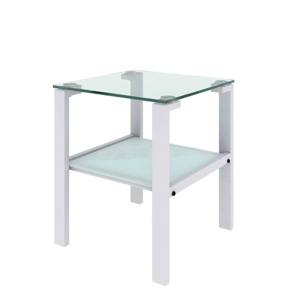 White Glass Round Side Table B252
