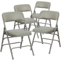 Gray Vinyl Metal Folding Chair (4-Pack) G16866