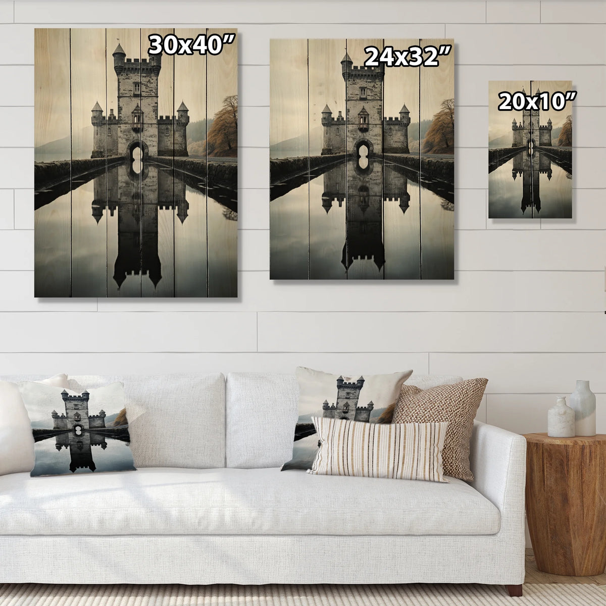 Natural Pine Wood Cityscapes Print R697189