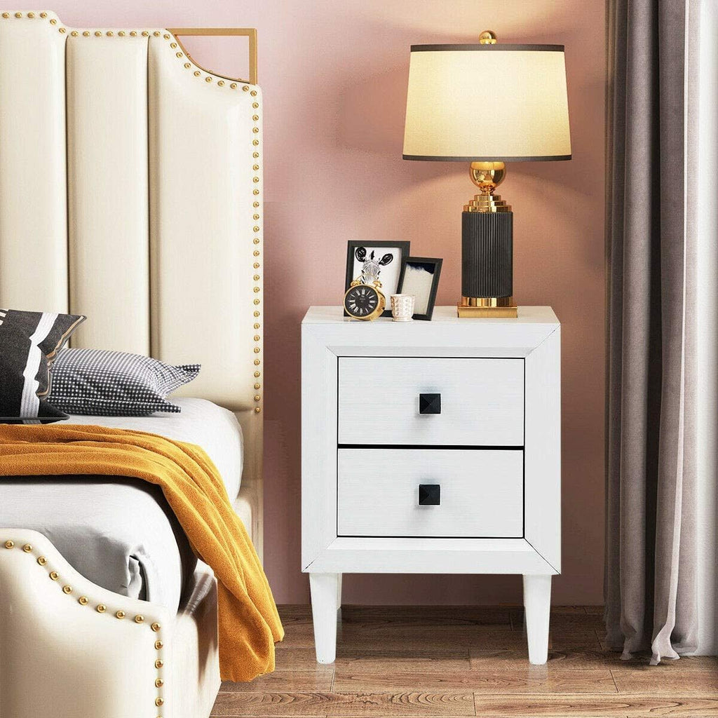 Wood Nightstands with 2 Drawers M526