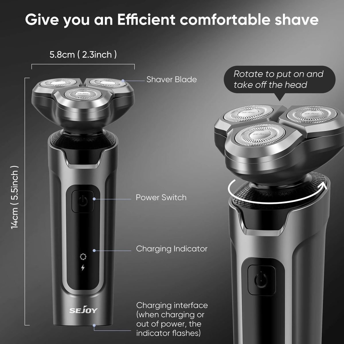 Men's 5 in 1 Cordless Rechargeable Waterproof Electric Shaver V635400