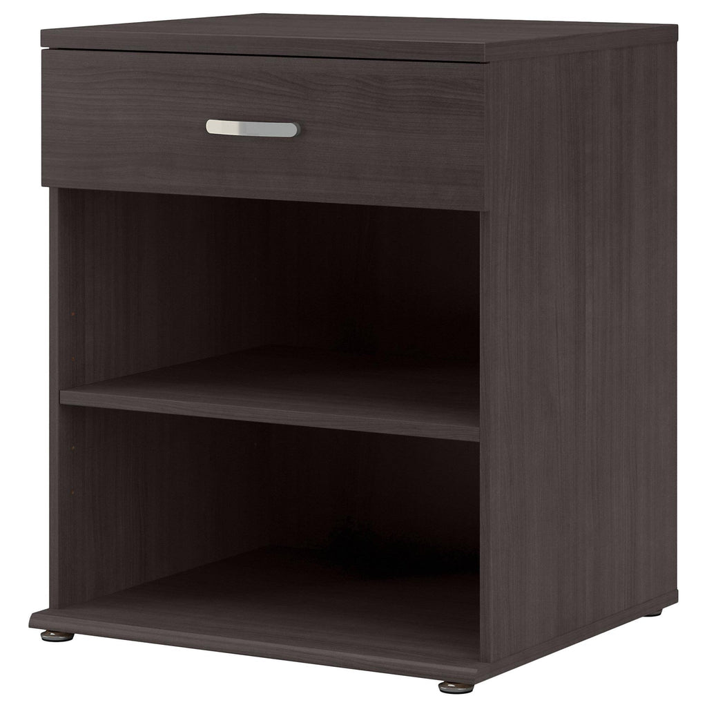 Storm Gray Floor Storage Cabinet with Drawer and Shelves D82058