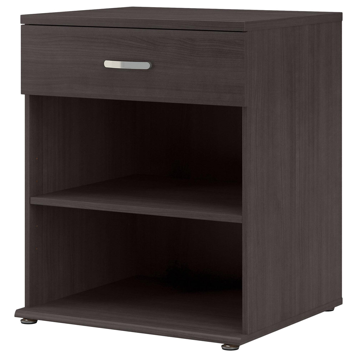 Storm Gray Floor Storage Cabinet with Drawer and Shelves D82058