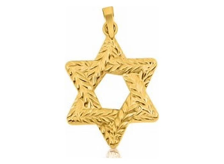 14 KT Yellow Gold Braided Star Of David Pendant V537