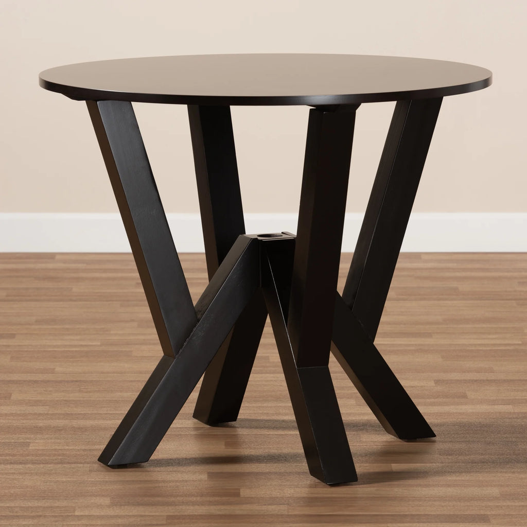 Dark Brown Round Wood Dining Table J206394