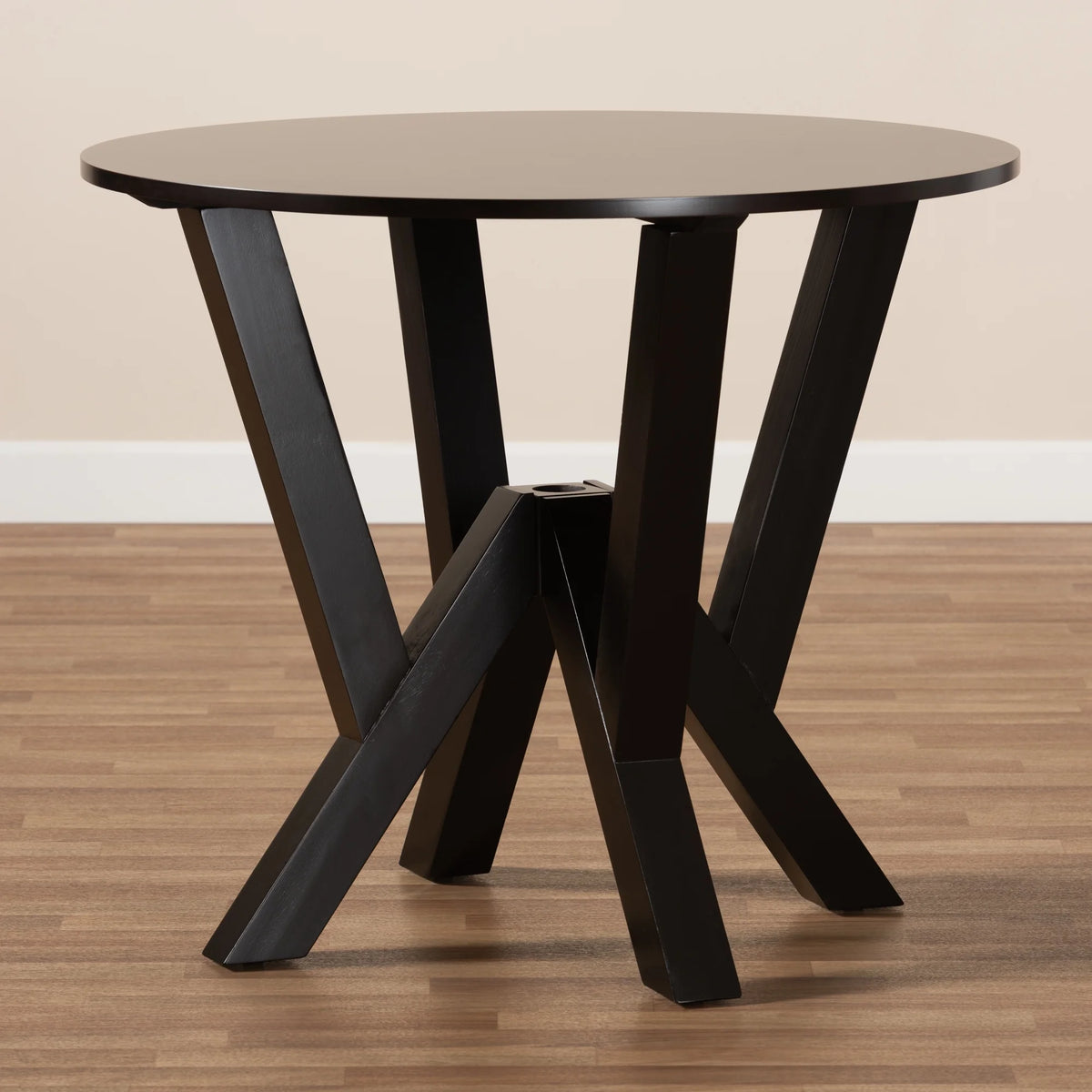 Dark Brown Round Wood Dining Table J206394