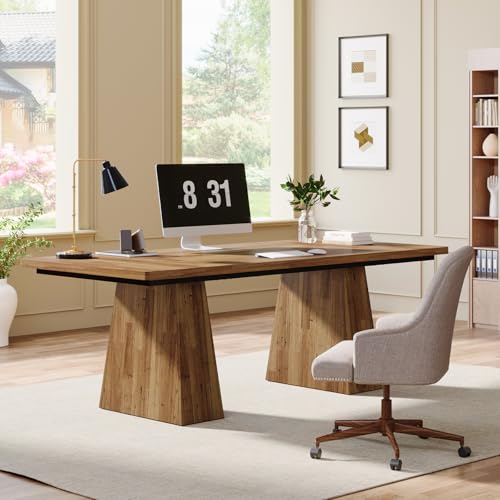 63-Inch Black Executive Desk Y93192