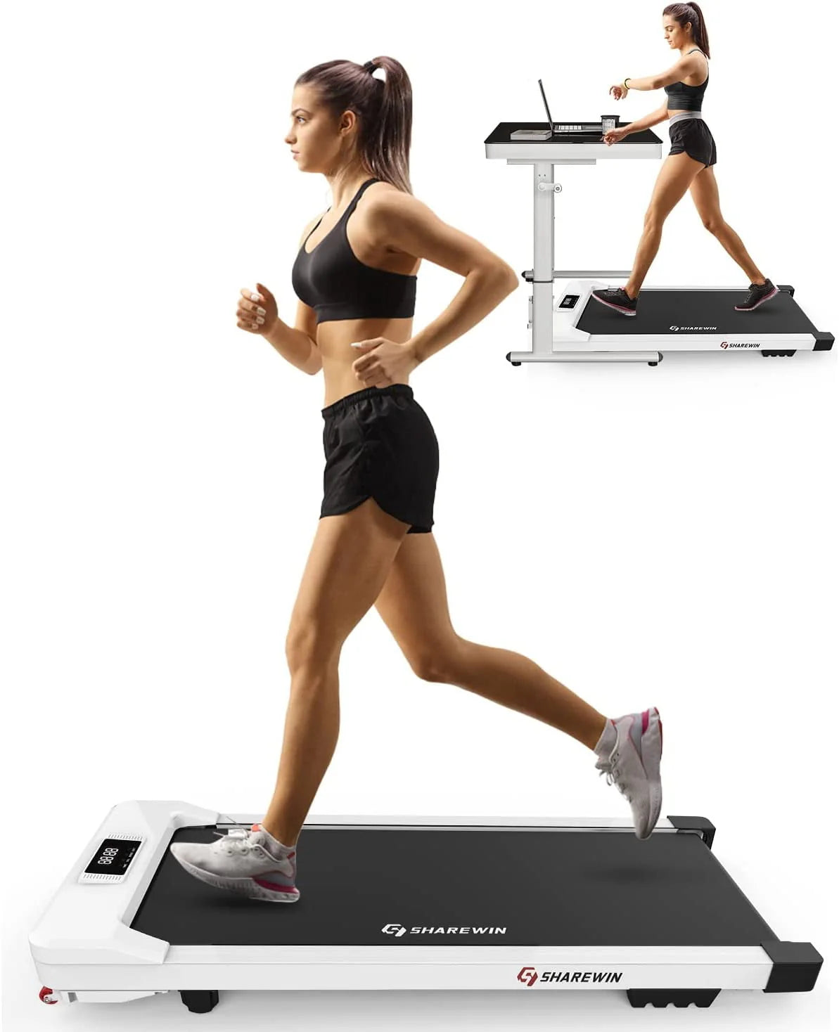 Under Desk Treadmill 300 lb Capacity White E142