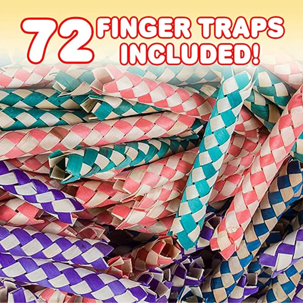 Classic Chinese Bamboo Finger Traps, Pack of 72, Assorted Colors I610671