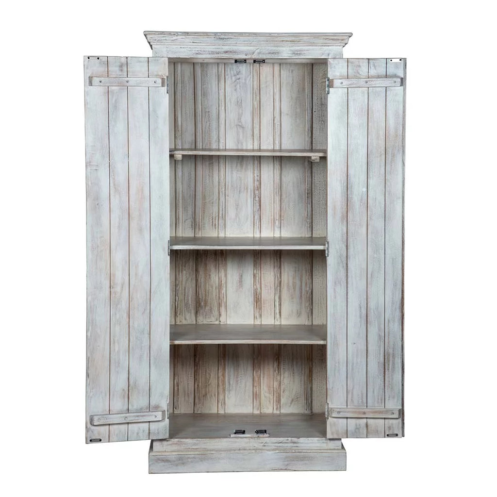 White Carved Wardrobe Z7735