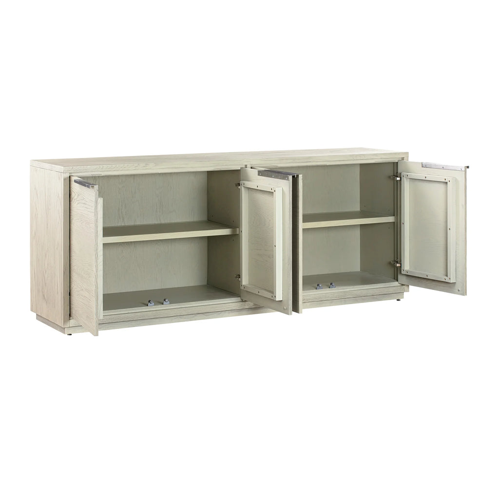 Grey Oak Wood 4 Door Sideboard Buffet U4117