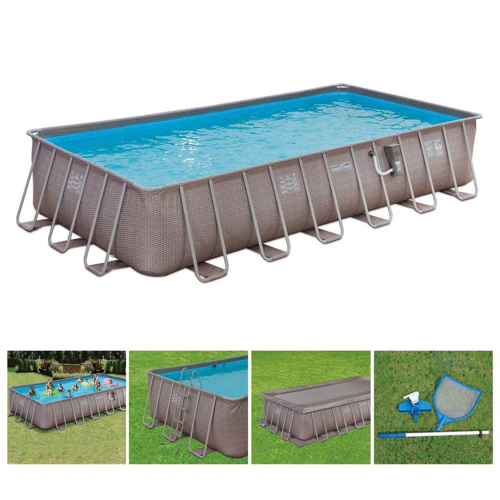 24 x 12 x 4.5' Rectangle Above Ground Frame Swimming Pool Set Z220085
