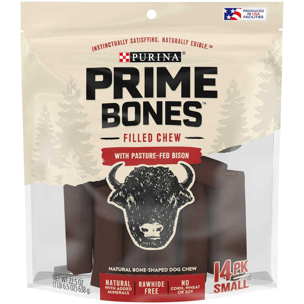 Natural Dog Treats Filled Chew With Bison D480634