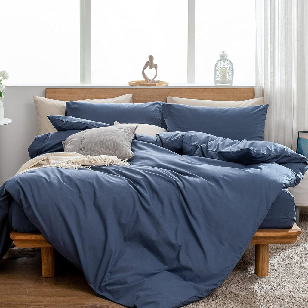 Queen 3 PCs Percale Cotton Duvet Cover Set O307
