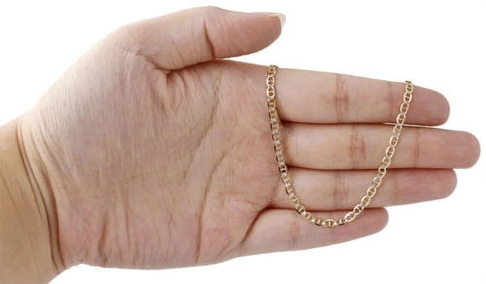 10K Yellow Gold Mariner Chain Necklace 16 Inches H334