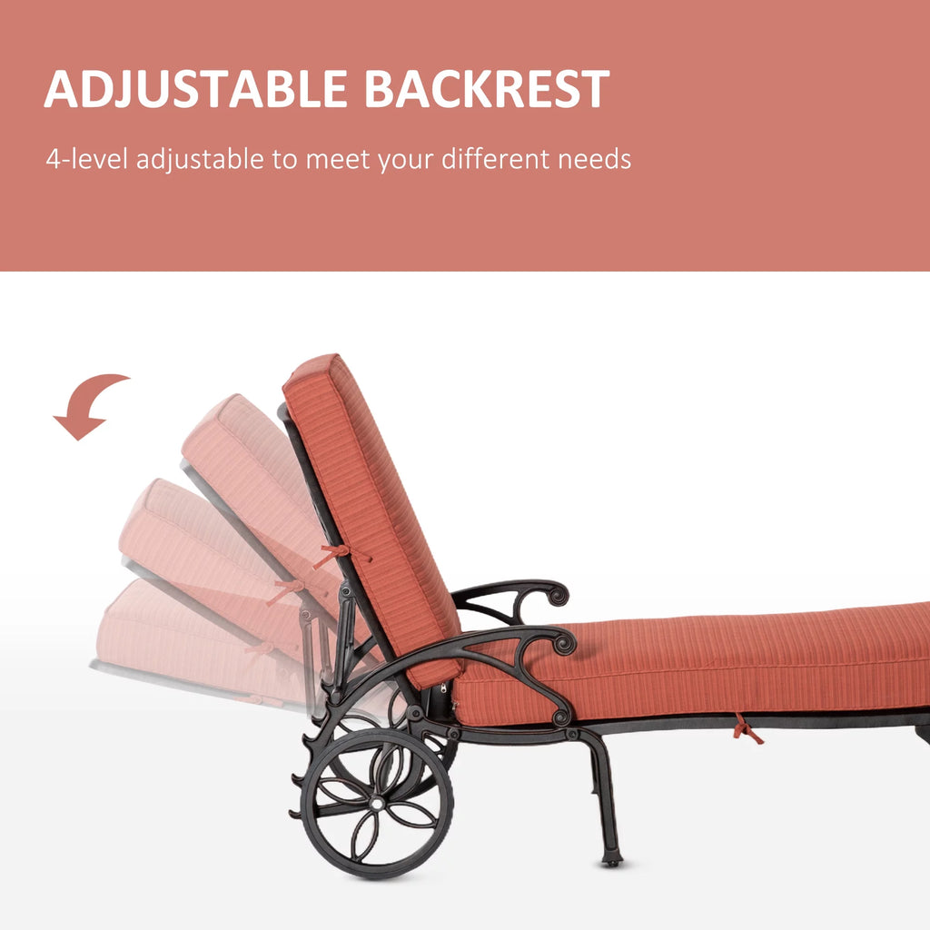 Adjustable Outdoor Chaise Lounge Chair and Side Table Set U7164