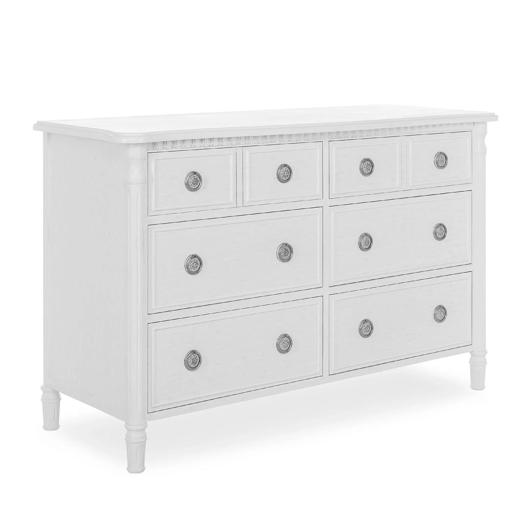 White 6 Drawer Double Dresser Y7532