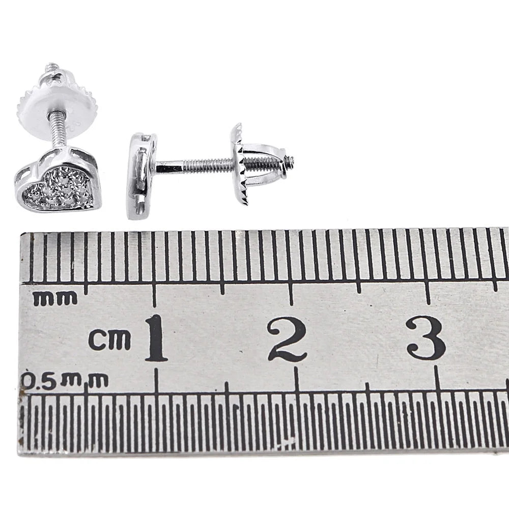 Sterling Silver Heart Stud Earrings K396482