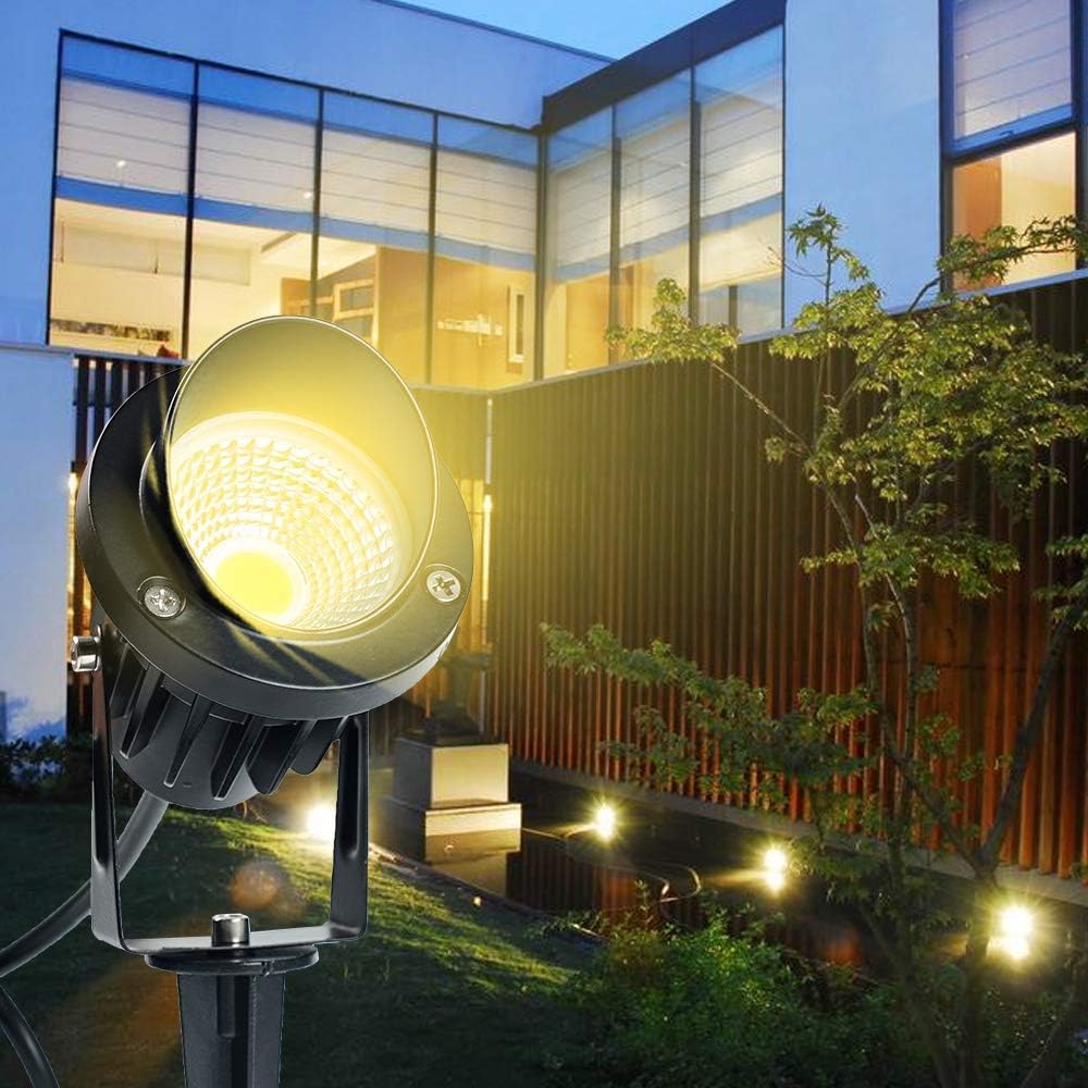 10 Pack 12v 9W LED Landscape Lights, IP65 Waterproof Warm White with Connector H75846