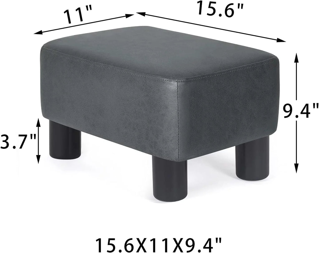 Fabric Rectangular Ottoman Footstool Dark Gray P983