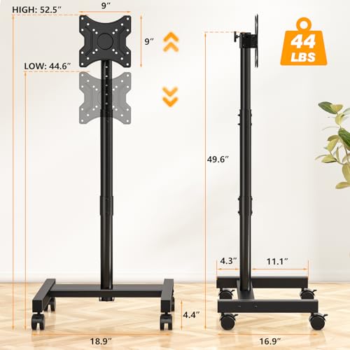 Rolling TV Stand for 13-50 Inch Flat Curved TV with Wheels D431