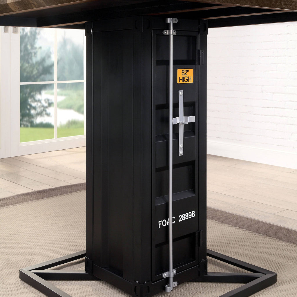 Industrial Walnut Wood Counter Height Table G600