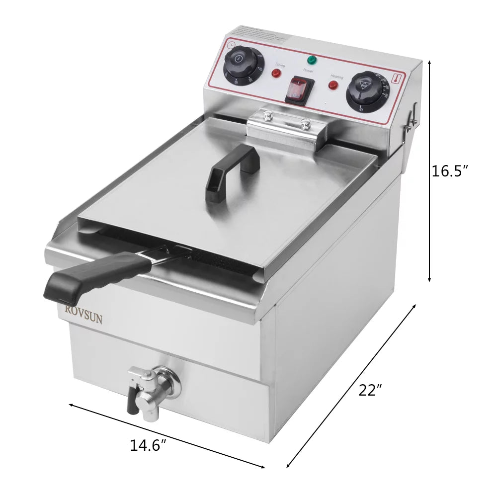 12.5QT Stainless Steel Electric Deep Fryer U4072