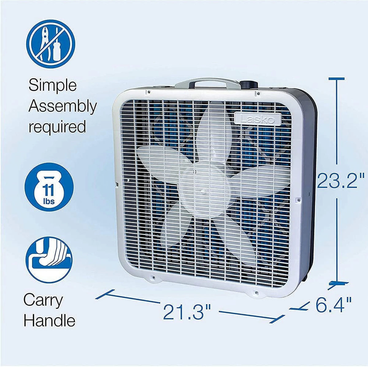 White 3 Speed Air Purifier Box Fan 2 Pack K230834