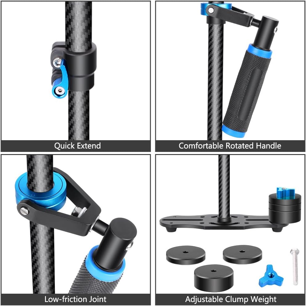 Carbon Fiber Handheld Stabilizer with Quick Release Plate, Pack of 2 U798