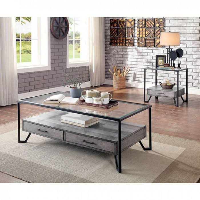 Gray Black End Table J71783