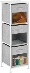 Vertical Furniture Storage Tower with 3 Drawers, Gray D4292
