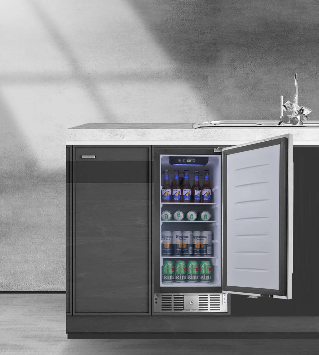 2.9 Cubic Feet Built-In Stainless Steel Mini Fridge H2204
