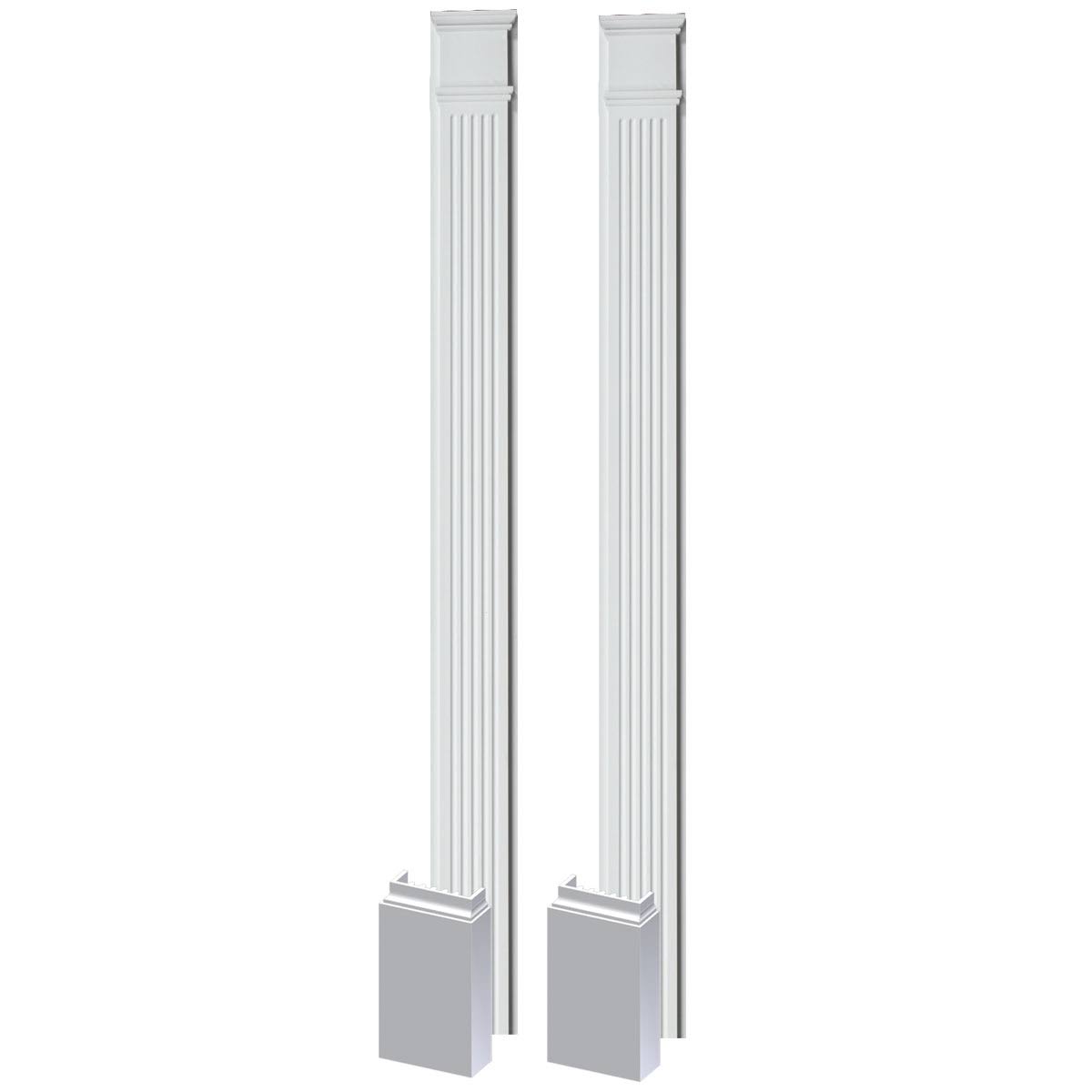 Fluted Pilaster with Adjustable Plinth Block (Set of 2) X66465