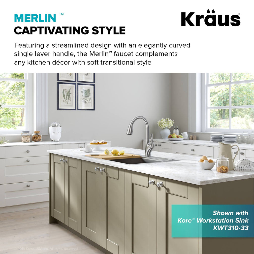 Stainless Steel Single Handle Pull-Down Kitchen Faucet H13485