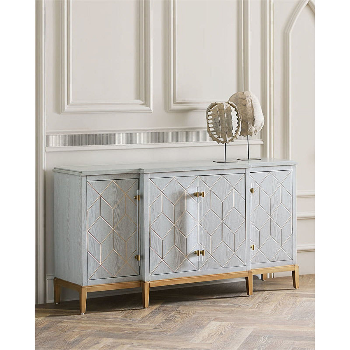 Wood 4-Door Server in Soft Graphite Gray K584